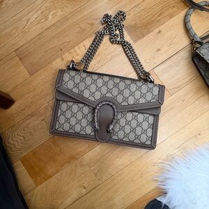 Beige and Brown Dionysus Shoulder Bag